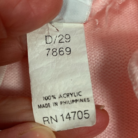 Vintage sears Winnie the Pooh acrylic pink knit hooded sweater 18/24m - Picture 9 of 9